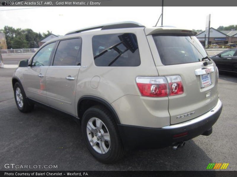 Gold Mist Metallic / Ebony 2009 GMC Acadia SLT AWD