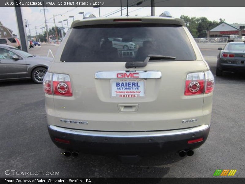 Gold Mist Metallic / Ebony 2009 GMC Acadia SLT AWD