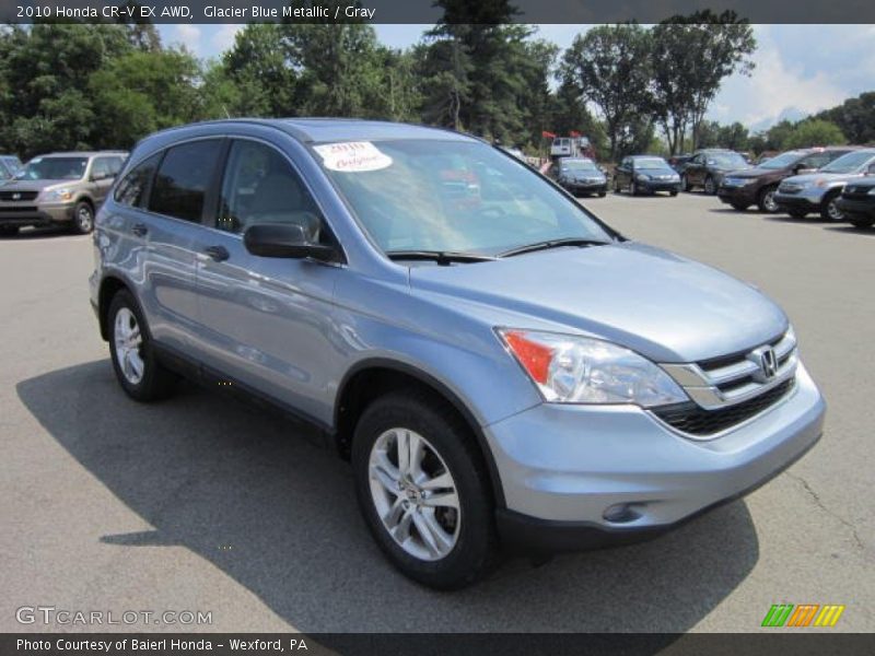 Glacier Blue Metallic / Gray 2010 Honda CR-V EX AWD