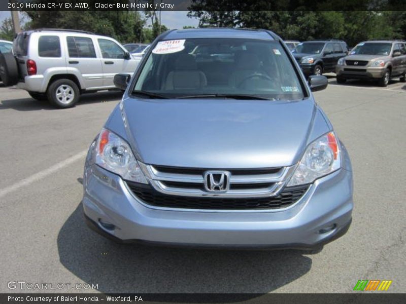 Glacier Blue Metallic / Gray 2010 Honda CR-V EX AWD