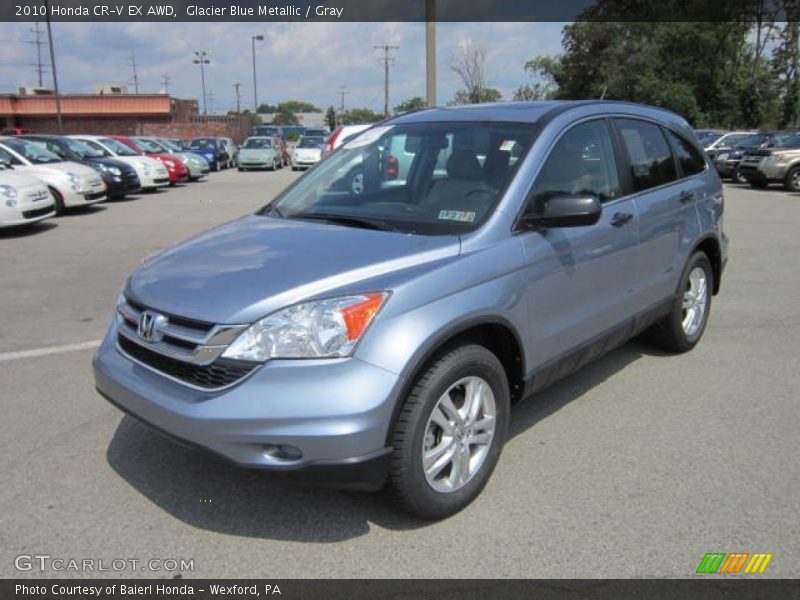 Glacier Blue Metallic / Gray 2010 Honda CR-V EX AWD