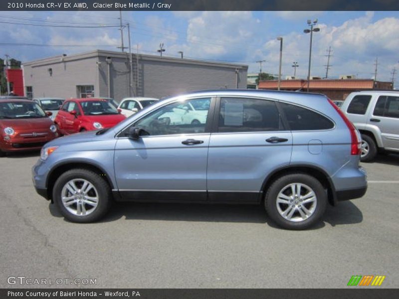 Glacier Blue Metallic / Gray 2010 Honda CR-V EX AWD