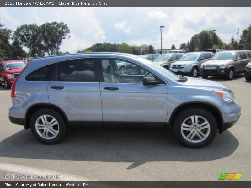 Glacier Blue Metallic / Gray 2010 Honda CR-V EX AWD