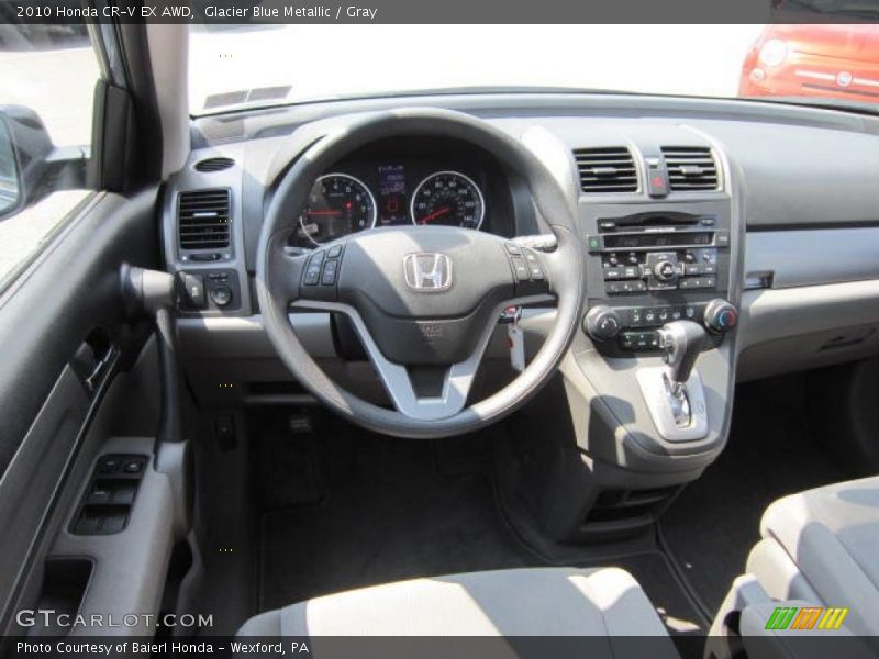 Glacier Blue Metallic / Gray 2010 Honda CR-V EX AWD