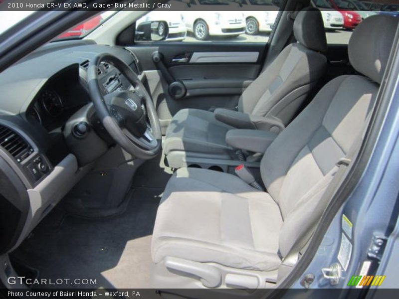 Glacier Blue Metallic / Gray 2010 Honda CR-V EX AWD
