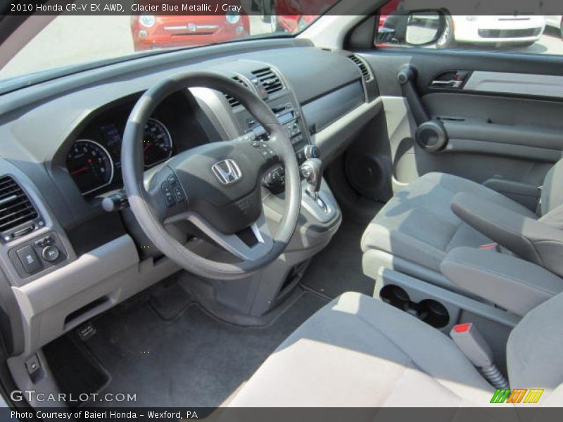 Glacier Blue Metallic / Gray 2010 Honda CR-V EX AWD