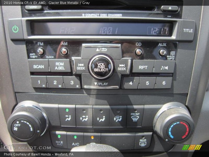 Glacier Blue Metallic / Gray 2010 Honda CR-V EX AWD