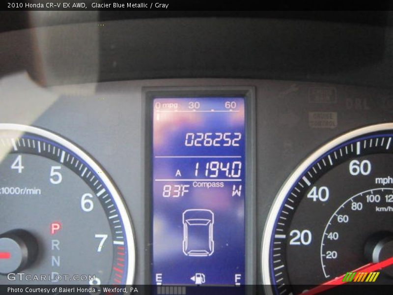 Glacier Blue Metallic / Gray 2010 Honda CR-V EX AWD