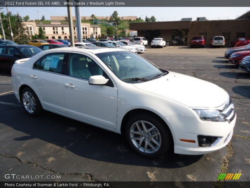 White Suede / Medium Light Stone 2012 Ford Fusion SEL V6 AWD