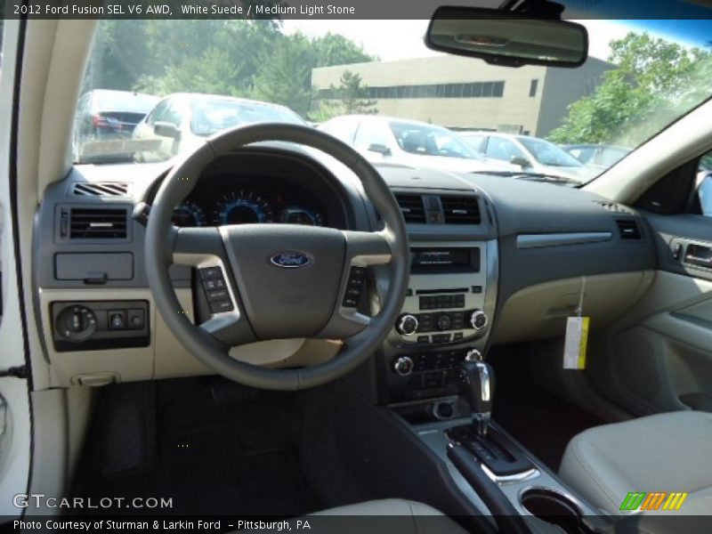 White Suede / Medium Light Stone 2012 Ford Fusion SEL V6 AWD