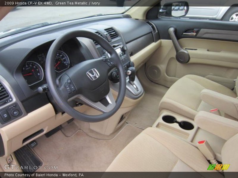 Green Tea Metallic / Ivory 2009 Honda CR-V EX 4WD