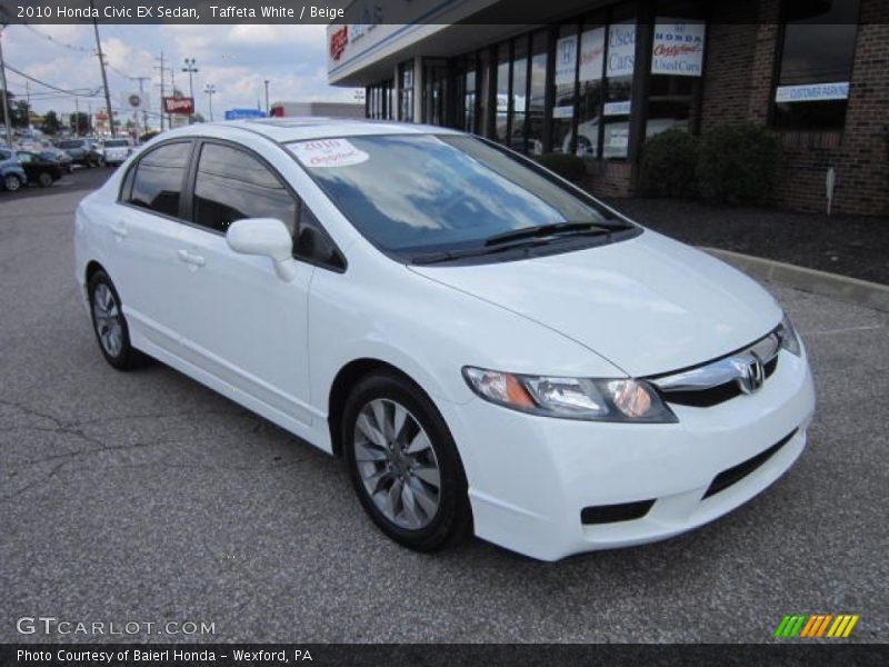 Taffeta White / Beige 2010 Honda Civic EX Sedan