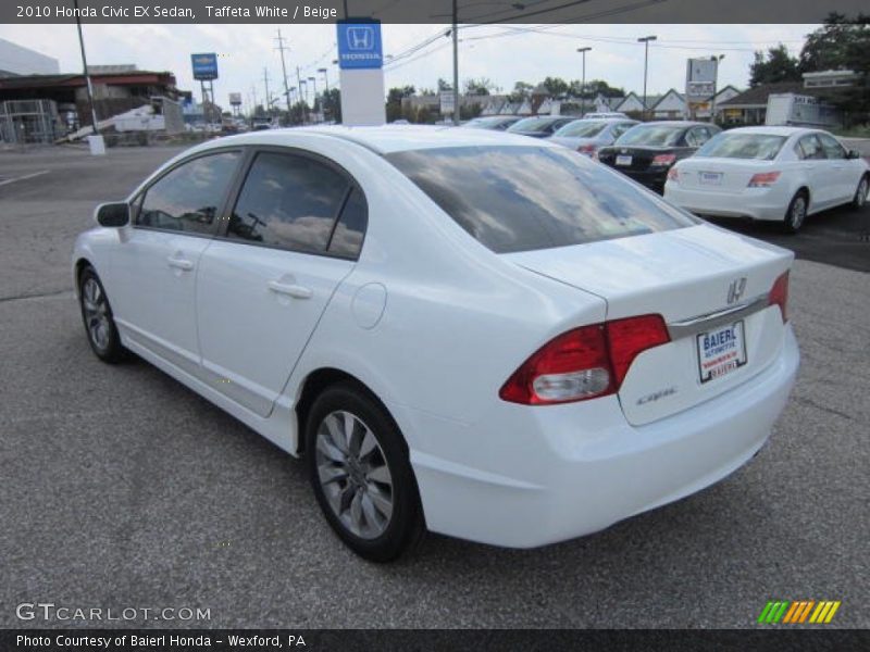 Taffeta White / Beige 2010 Honda Civic EX Sedan
