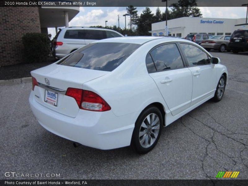 Taffeta White / Beige 2010 Honda Civic EX Sedan