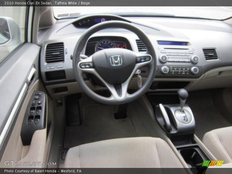 Taffeta White / Beige 2010 Honda Civic EX Sedan