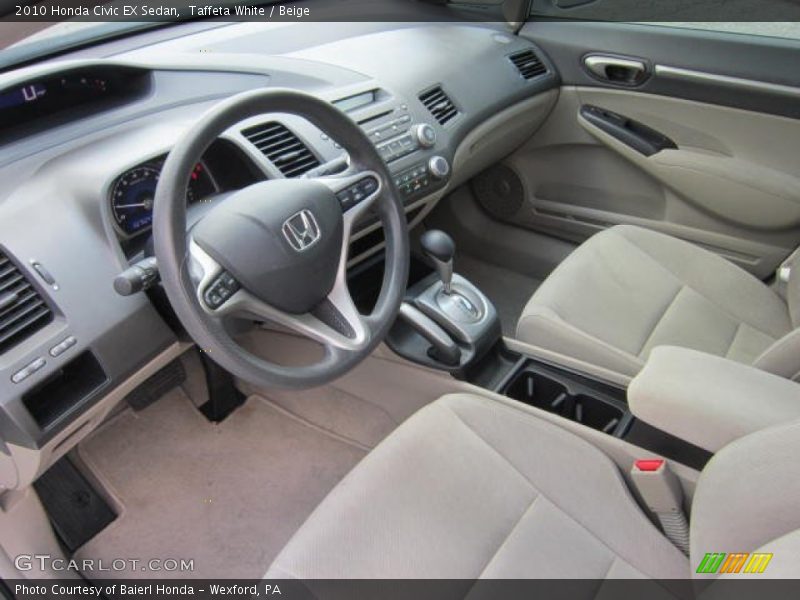 Taffeta White / Beige 2010 Honda Civic EX Sedan