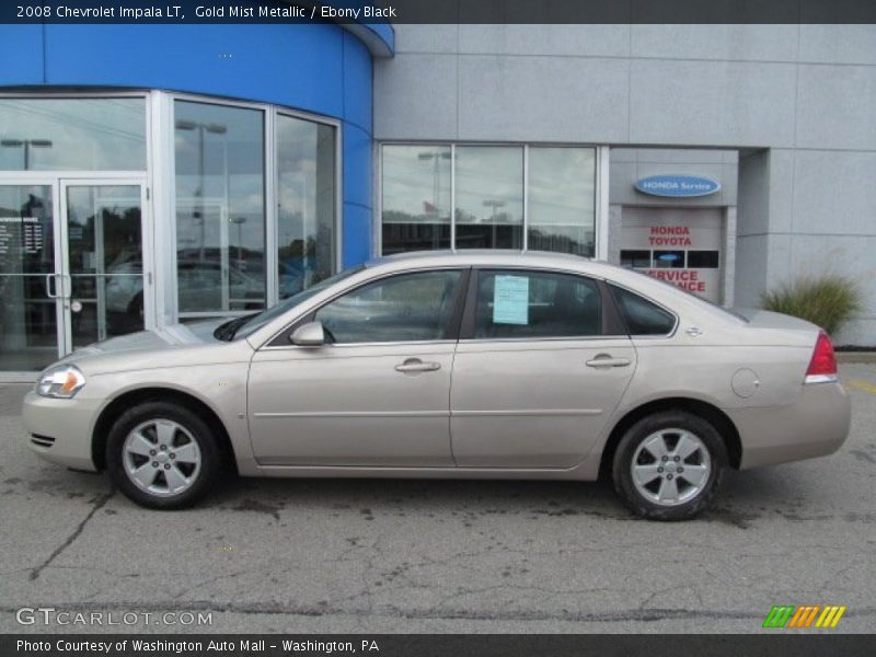 Gold Mist Metallic / Ebony Black 2008 Chevrolet Impala LT