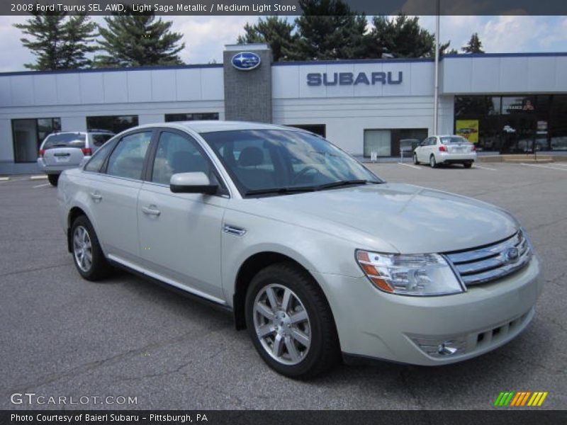 Light Sage Metallic / Medium Light Stone 2008 Ford Taurus SEL AWD