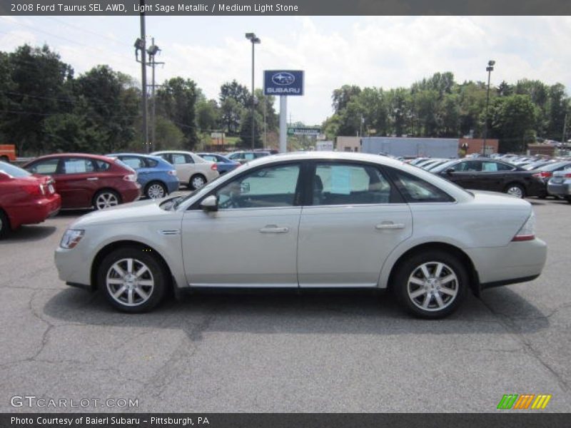 Light Sage Metallic / Medium Light Stone 2008 Ford Taurus SEL AWD