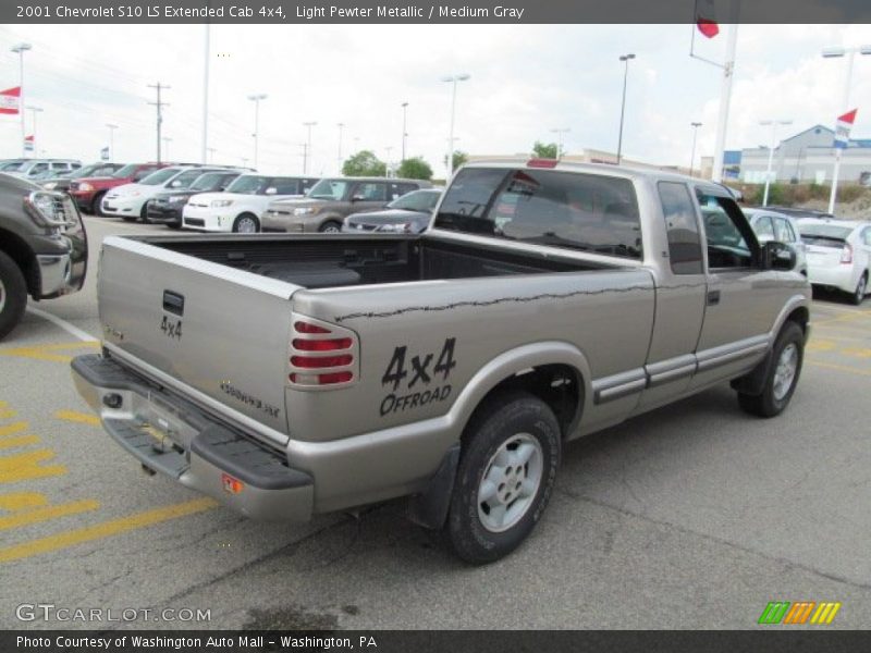 Light Pewter Metallic / Medium Gray 2001 Chevrolet S10 LS Extended Cab 4x4