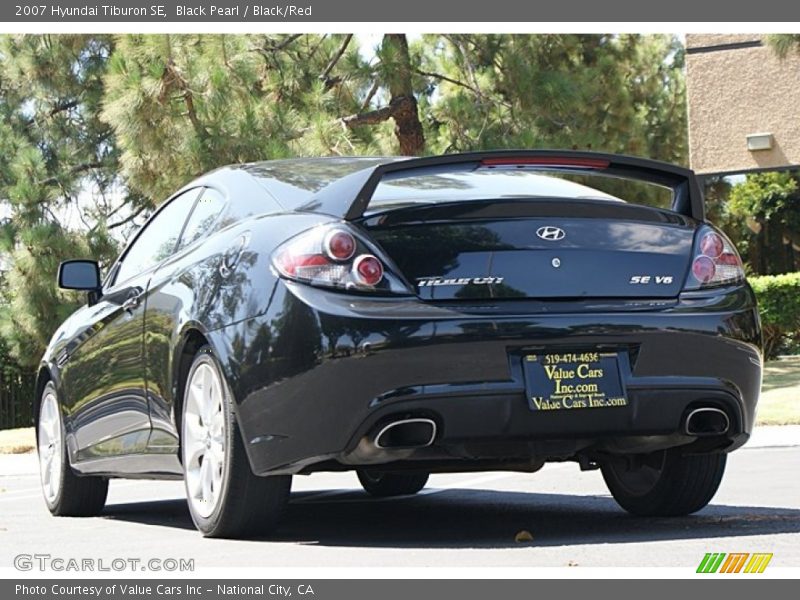 Black Pearl / Black/Red 2007 Hyundai Tiburon SE