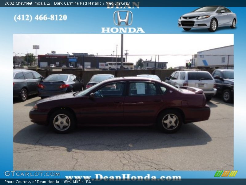 Dark Carmine Red Metallic / Medium Gray 2002 Chevrolet Impala LS