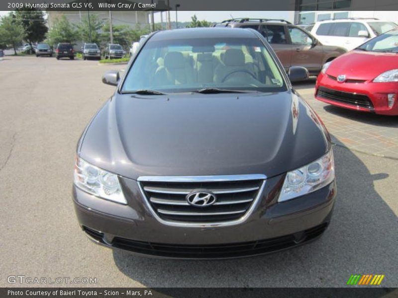 Willow Gray / Camel 2009 Hyundai Sonata GLS V6