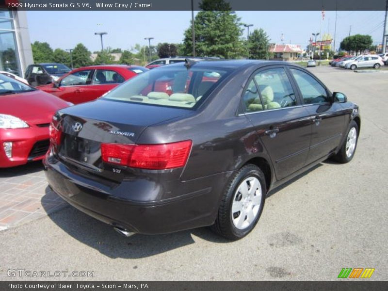 Willow Gray / Camel 2009 Hyundai Sonata GLS V6