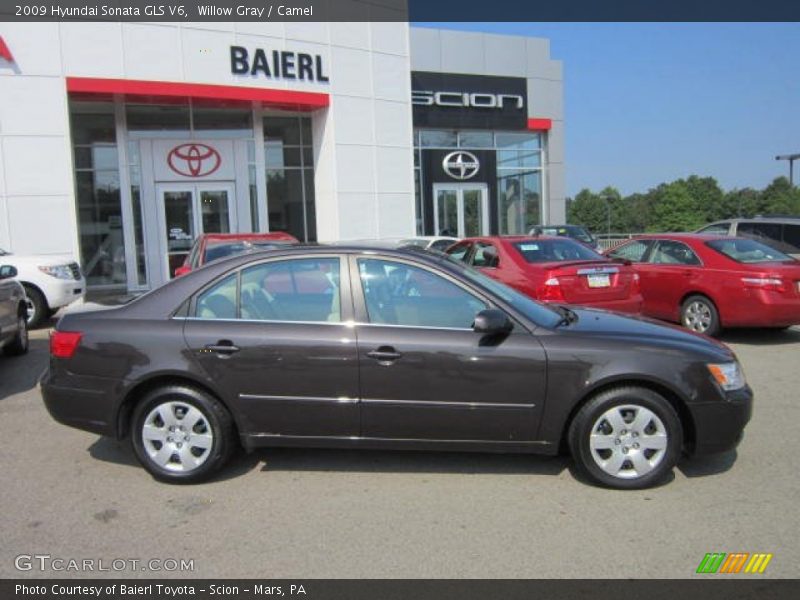 Willow Gray / Camel 2009 Hyundai Sonata GLS V6