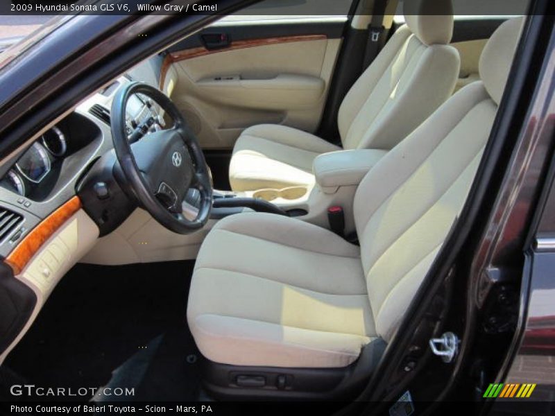 Willow Gray / Camel 2009 Hyundai Sonata GLS V6