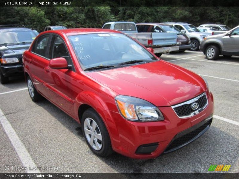 Tropical Red / Gray 2011 Kia Rio LX