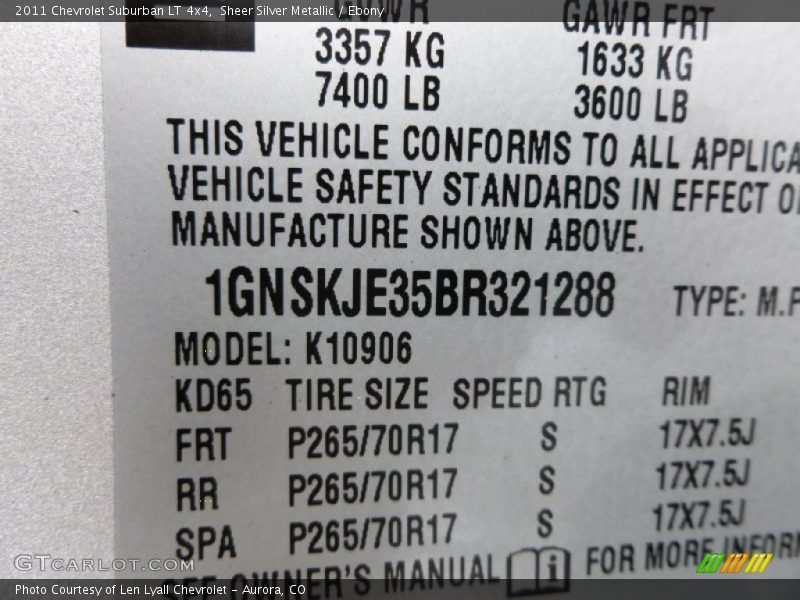 Sheer Silver Metallic / Ebony 2011 Chevrolet Suburban LT 4x4