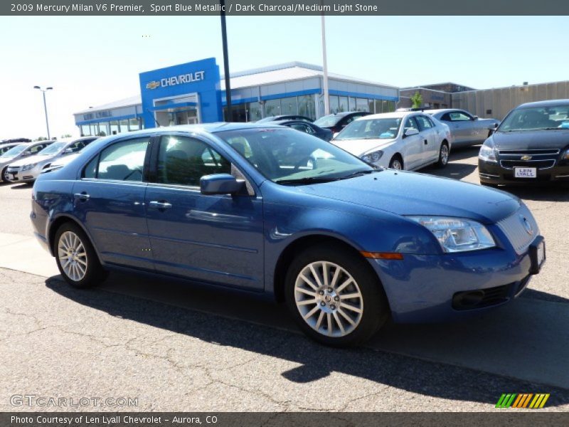 Sport Blue Metallic / Dark Charcoal/Medium Light Stone 2009 Mercury Milan V6 Premier