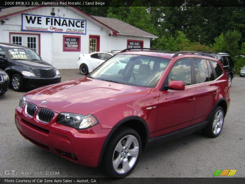 Flamenco Red Metallic / Sand Beige 2006 BMW X3 3.0i