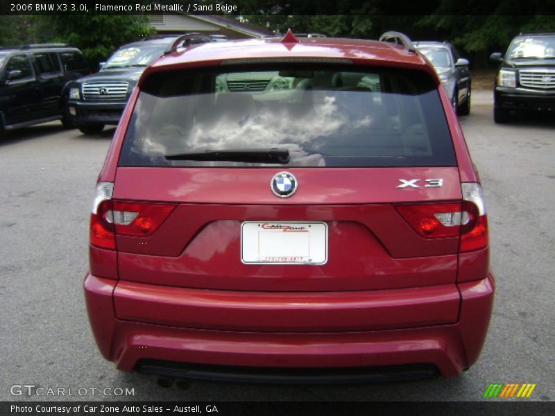 Flamenco Red Metallic / Sand Beige 2006 BMW X3 3.0i