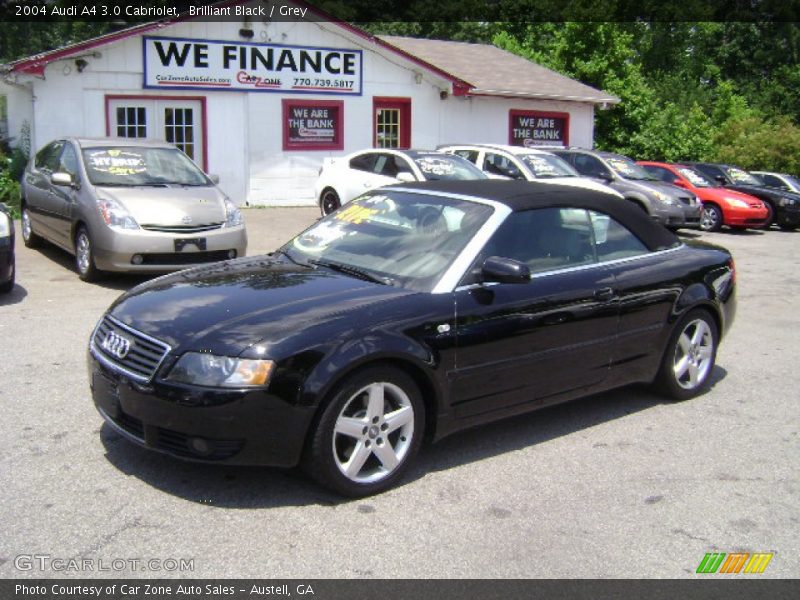 Brilliant Black / Grey 2004 Audi A4 3.0 Cabriolet
