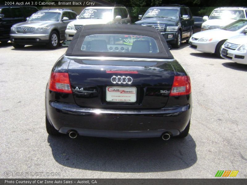 Brilliant Black / Grey 2004 Audi A4 3.0 Cabriolet