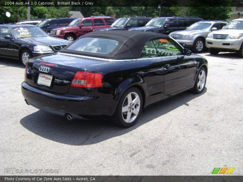 Brilliant Black / Grey 2004 Audi A4 3.0 Cabriolet