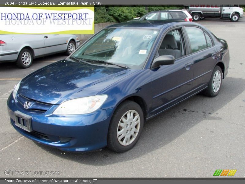 Eternal Blue Pearl / Gray 2004 Honda Civic LX Sedan
