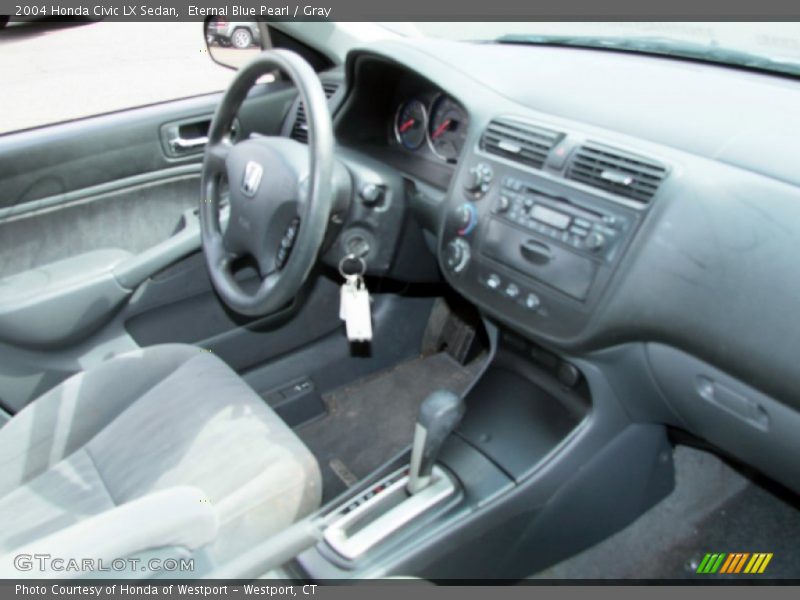 Eternal Blue Pearl / Gray 2004 Honda Civic LX Sedan