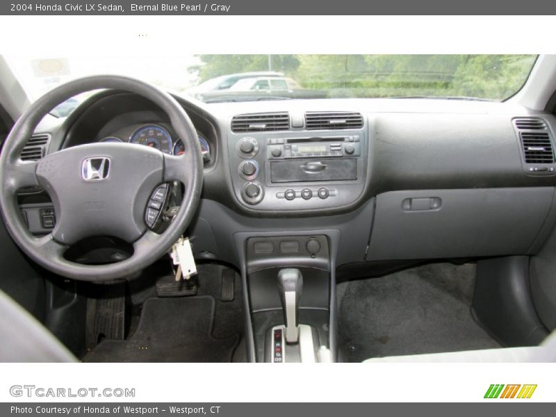Eternal Blue Pearl / Gray 2004 Honda Civic LX Sedan