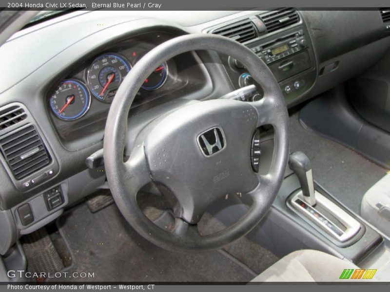 Eternal Blue Pearl / Gray 2004 Honda Civic LX Sedan