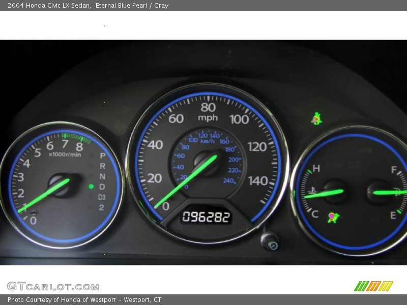Eternal Blue Pearl / Gray 2004 Honda Civic LX Sedan