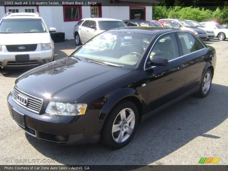 Brilliant Black / Beige 2003 Audi A4 3.0 quattro Sedan