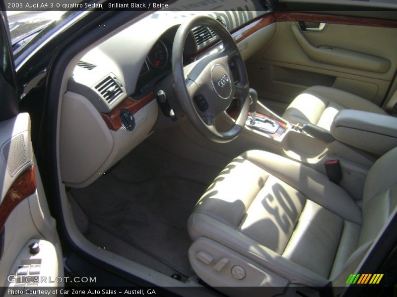 Brilliant Black / Beige 2003 Audi A4 3.0 quattro Sedan