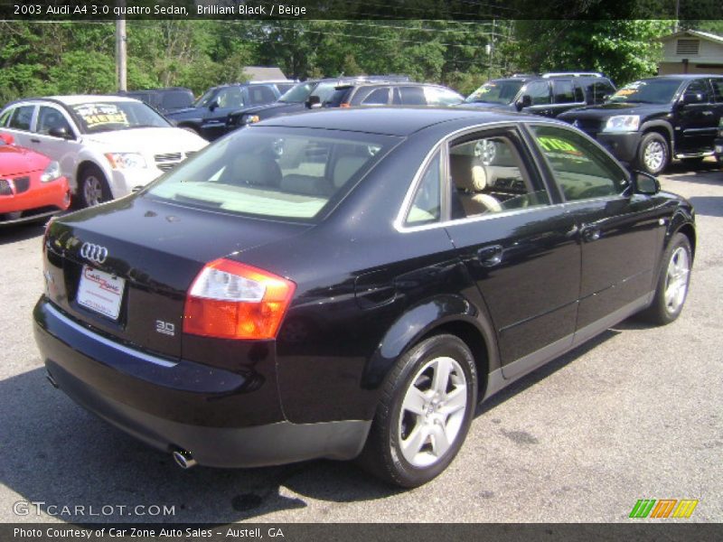 Brilliant Black / Beige 2003 Audi A4 3.0 quattro Sedan