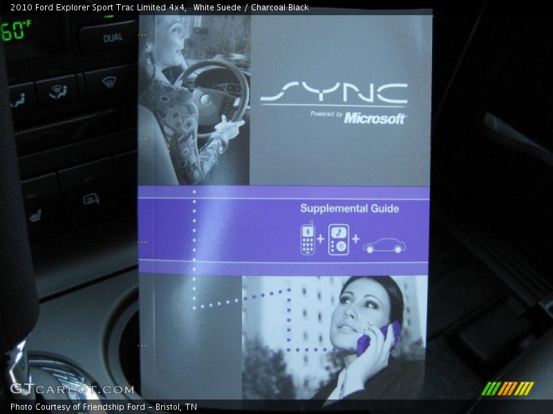 White Suede / Charcoal Black 2010 Ford Explorer Sport Trac Limited 4x4