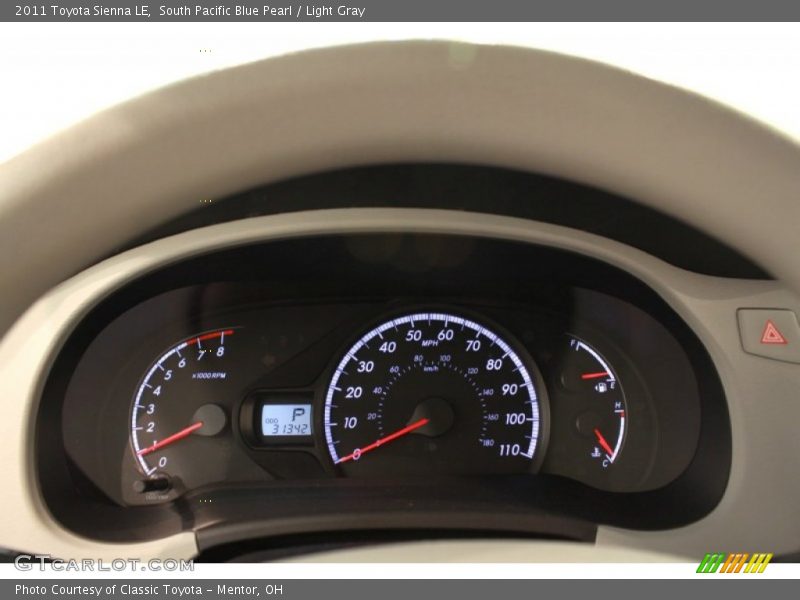 South Pacific Blue Pearl / Light Gray 2011 Toyota Sienna LE
