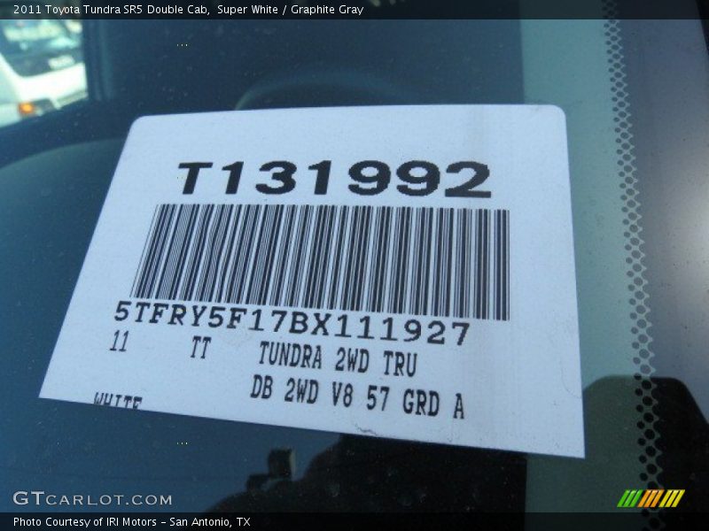 Super White / Graphite Gray 2011 Toyota Tundra SR5 Double Cab