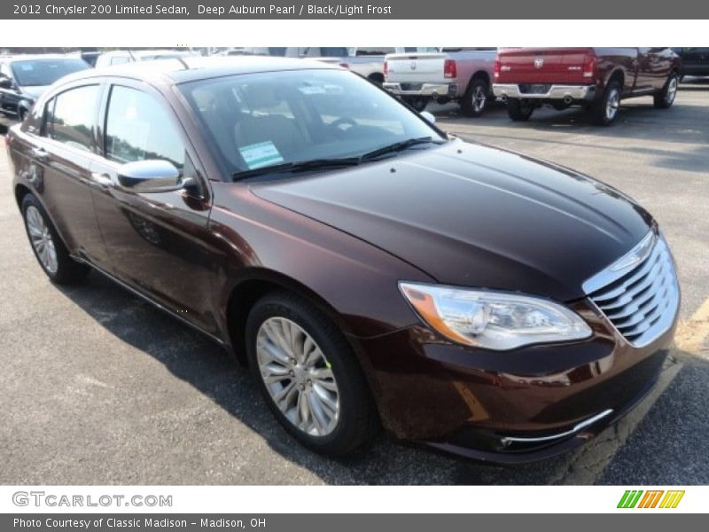Deep Auburn Pearl / Black/Light Frost 2012 Chrysler 200 Limited Sedan
